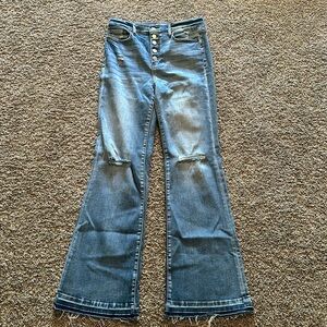 Sneak Peak Flare Button Up Jeans Size 9